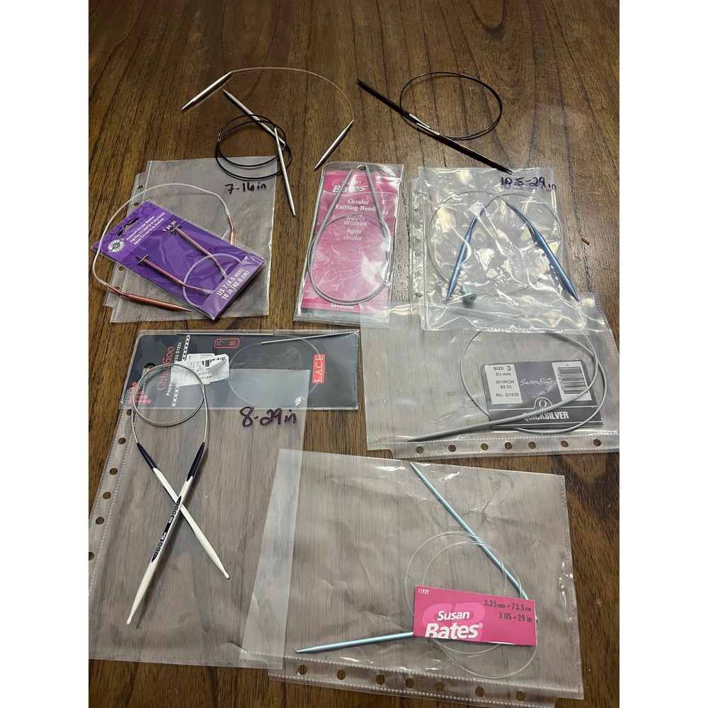 11pc Circular Knitting Needle Lot ChiaoGoo Susan Bates Prym Sizes 1-10.5